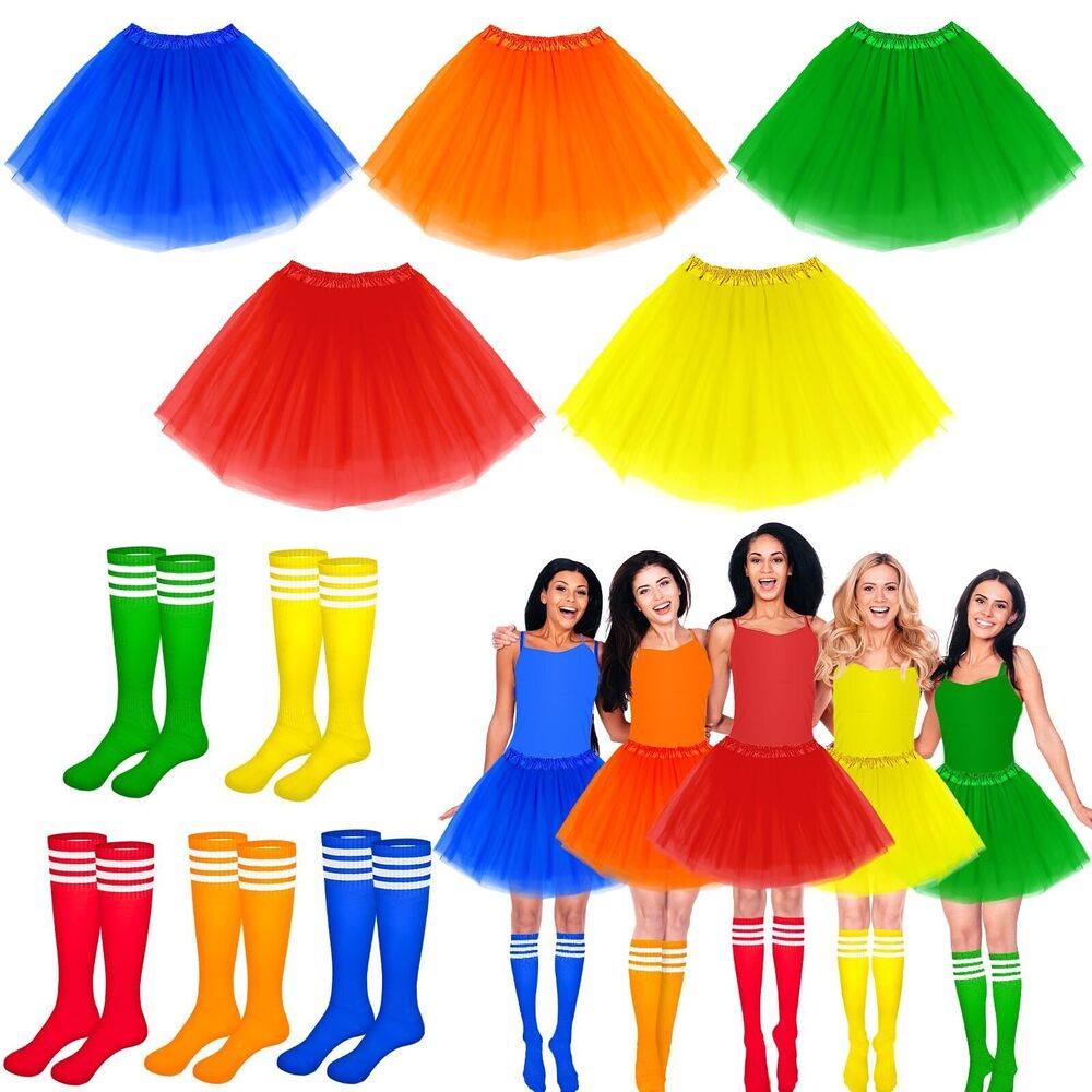 3825 Halloween Costumes Set Tutu Skirt And Striped Knee Tube